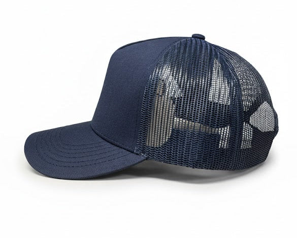 Gorra Trucker Nalcop 5p Azul Oscura con Correa Plastica Diente Entero