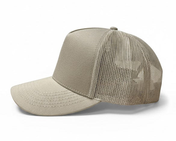 Gorra Trucker Nalcop 5p Beige con Correa Plastica Diente Entero