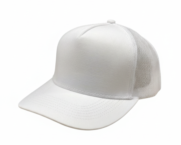 Gorra Trucker Nalcop 5p Blanca con Correa Plastica Diente Entero