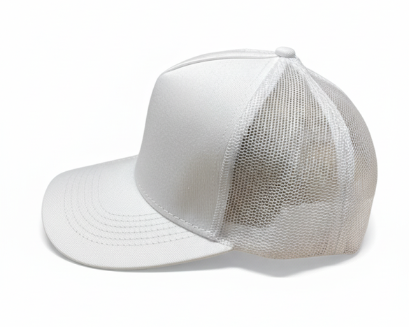 Gorra Trucker Nalcop 5p Blanca con Correa Plastica Diente Entero