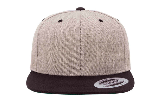 Gorra Snapback Plana 6089MT 6 Paneles Heather / Black