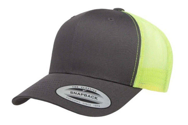 Gorra Flexfit Trucker Snapback 6606T Charcoal / Neon Green