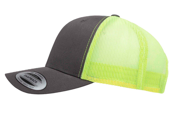 Gorra Flexfit Trucker Snapback 6606T Charcoal / Neon Green