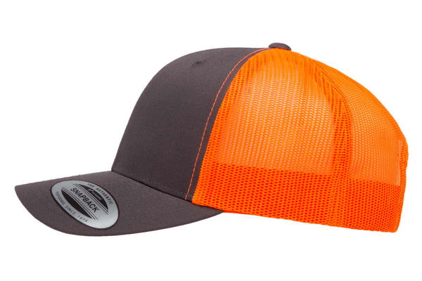 Gorra Trucker Snapback 6606T Charcoal / Neon Orange