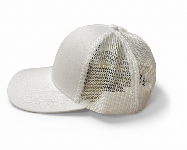 Gorra Trucker Nalcop 6p Blanca con Correa Plastica Diente Entero