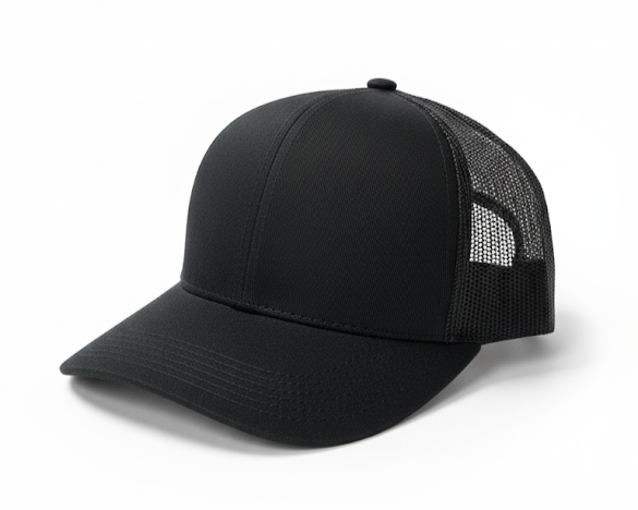 Gorra Trucker Nalcop 6p Negra con Correa Plastica Diente Entero