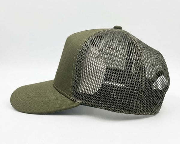 Gorra Nalcop 5p Trucker Verde Militar Correa Plastica