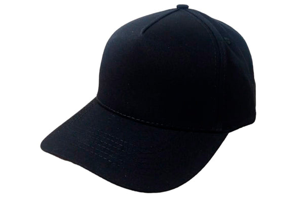 Gorra Completa Nalcop 5p Negra Con Trabilla Negra