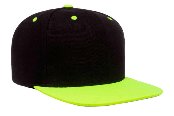 Gorra Flexfit Snapback Plana 6089MT 6 Paneles Black / Neon Green