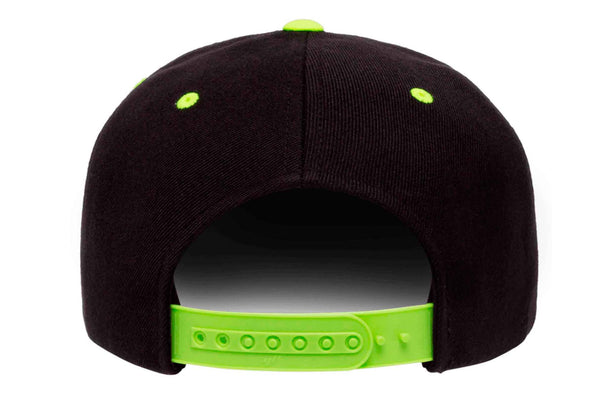 Gorra Flexfit Snapback Plana 6089MT 6 Paneles Black / Neon Green