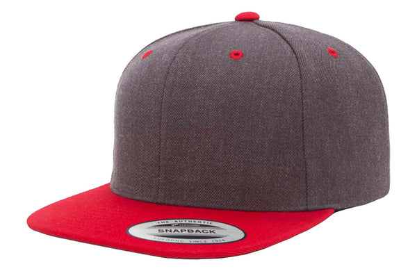 Gorra Flexfit Snapback Plana 6089MT 6 Paneles Dark Heather / Red