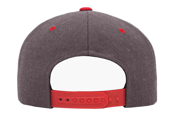 Gorra Snapback Plana 6089MT 6 Paneles Dark Heather / Red