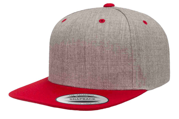 Gorra Snapback Plana 6089MT 6 Paneles Heather / Red