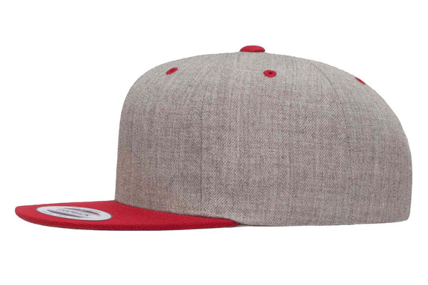 Gorra Snapback Plana 6089MT 6 Paneles Heather / Red